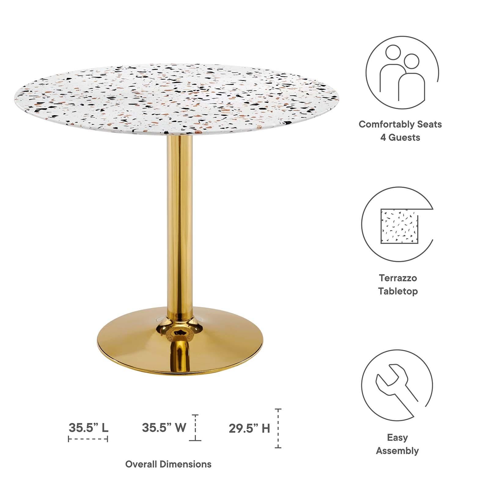 Modway Furniture Modern Verne 36" Round Terrazzo Dining Table - EEI-5717