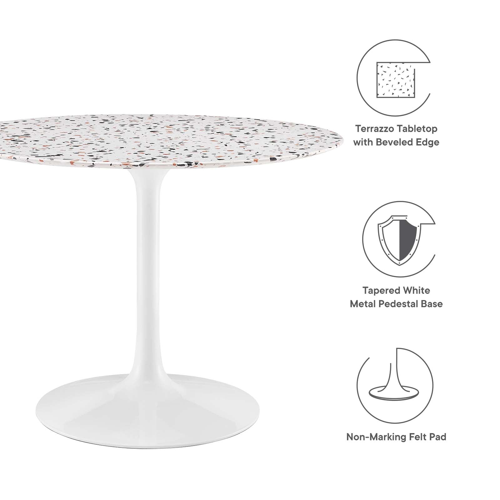 Modway Furniture Modern Lippa 40" Round Terrazzo Dining Table - EEI-5722