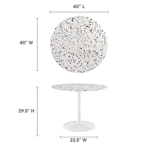 Modway Furniture Modern Lippa 40" Round Terrazzo Dining Table - EEI-5722