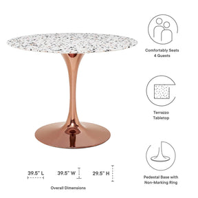 Modway Furniture Modern Lippa 40" Round Terrazzo Dining Table - EEI-5723