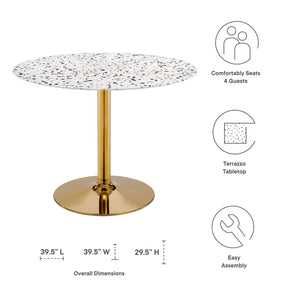 Modway Furniture Modern Verne 40" Round Terrazzo Dining Table - EEI-5726