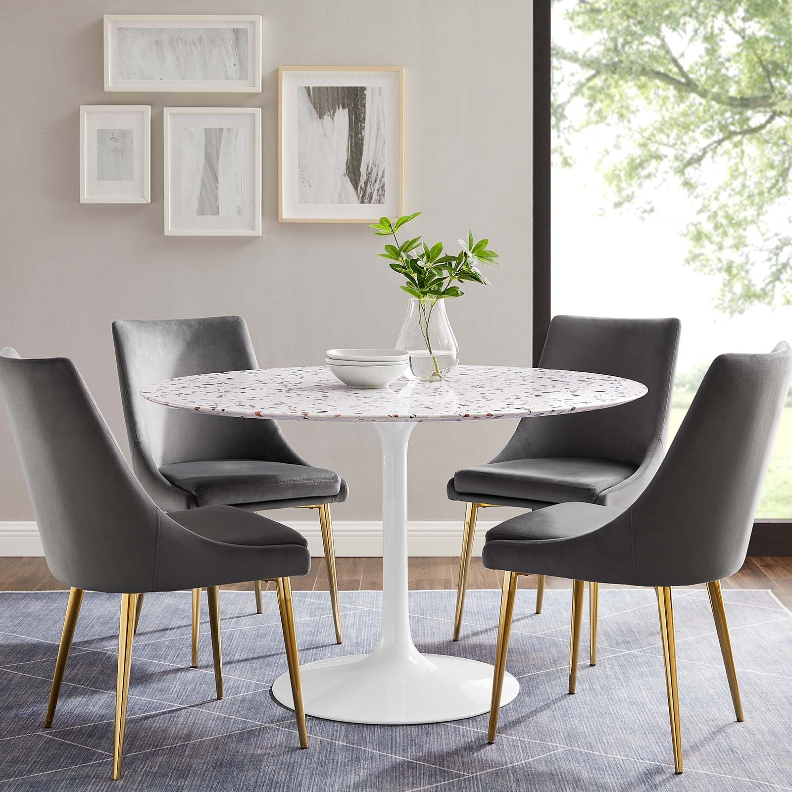 Modway Furniture Modern Lippa 47" Round Terrazzo Dining Table - EEI-5728