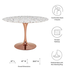 Modway Furniture Modern Lippa 47" Round Terrazzo Dining Table - EEI-5729