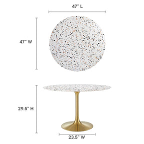 Modway Furniture Modern Lippa 47" Round Terrazzo Dining Table - EEI-5730