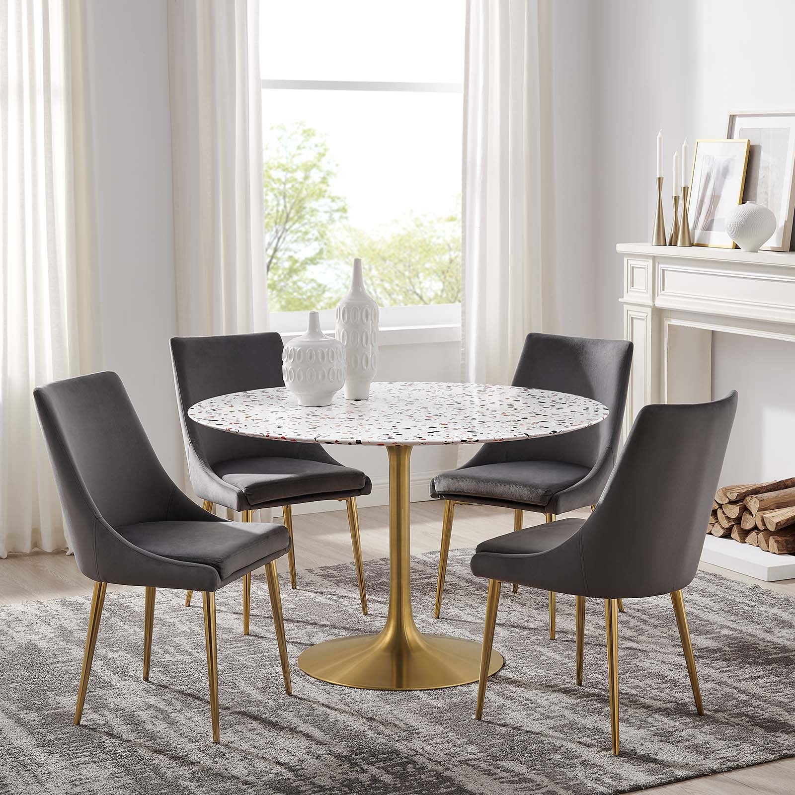 Modway Furniture Modern Lippa 47" Round Terrazzo Dining Table - EEI-5730