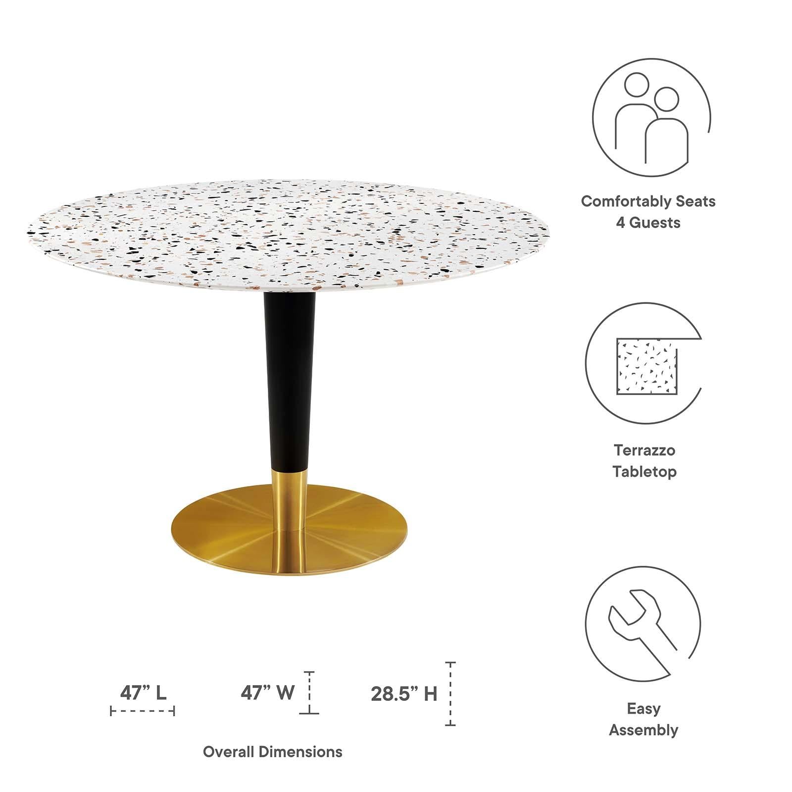 Modway Furniture Modern Zinque 47" Round Terrazzo Dining Table - EEI-5732