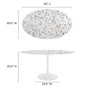 Modway Furniture Modern Lippa 60" Oval Terrazzo Dining Table - EEI-5734