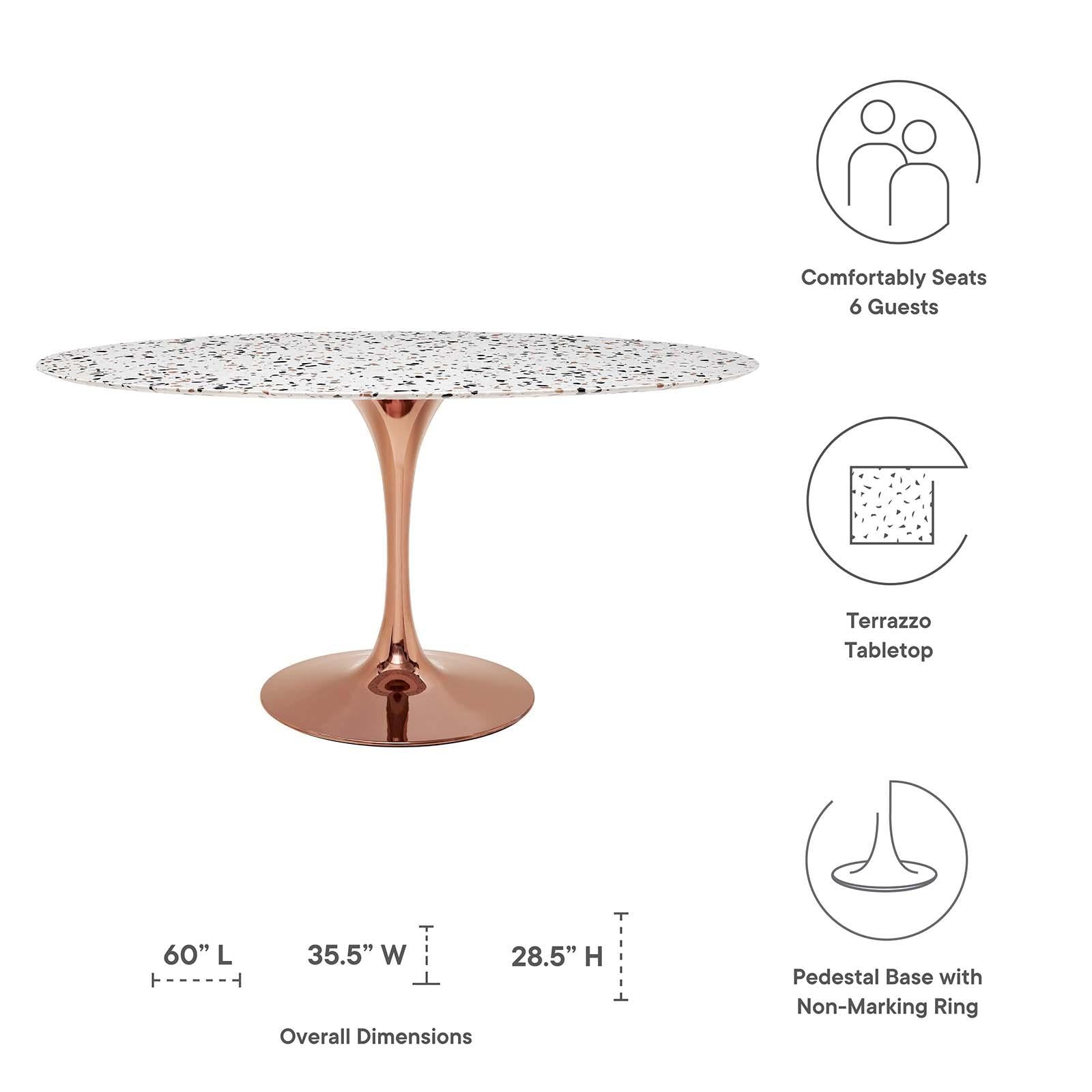 Modway Furniture Modern Lippa 60" Oval Terrazzo Dining Table - EEI-5735