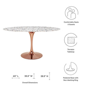 Modway Furniture Modern Lippa 60" Oval Terrazzo Dining Table - EEI-5735