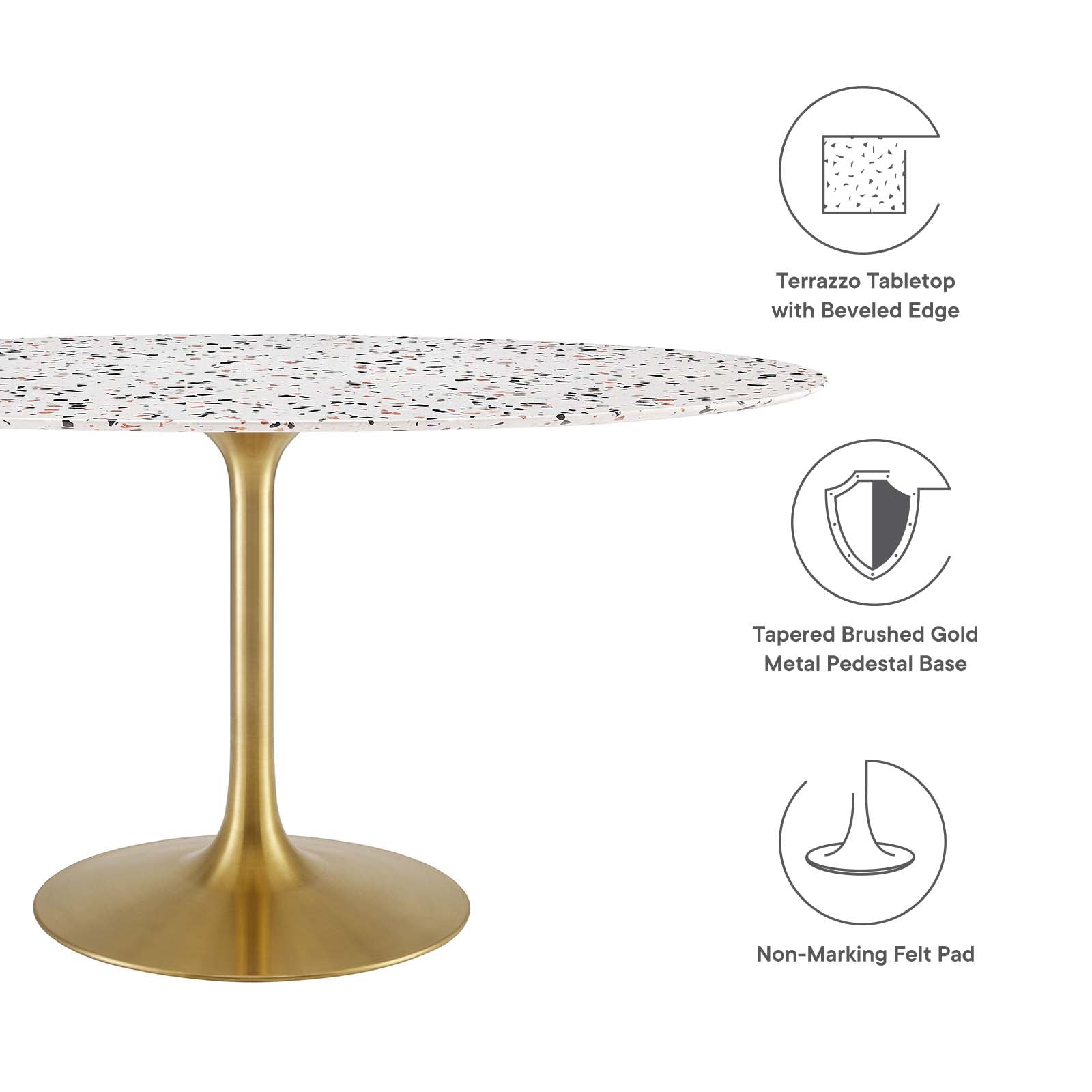 Modway Furniture Modern Lippa 60" Oval Terrazzo Dining Table - EEI-5736