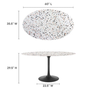 Modway Furniture Modern Lippa 60" Oval Terrazzo Dining Table - EEI-5737