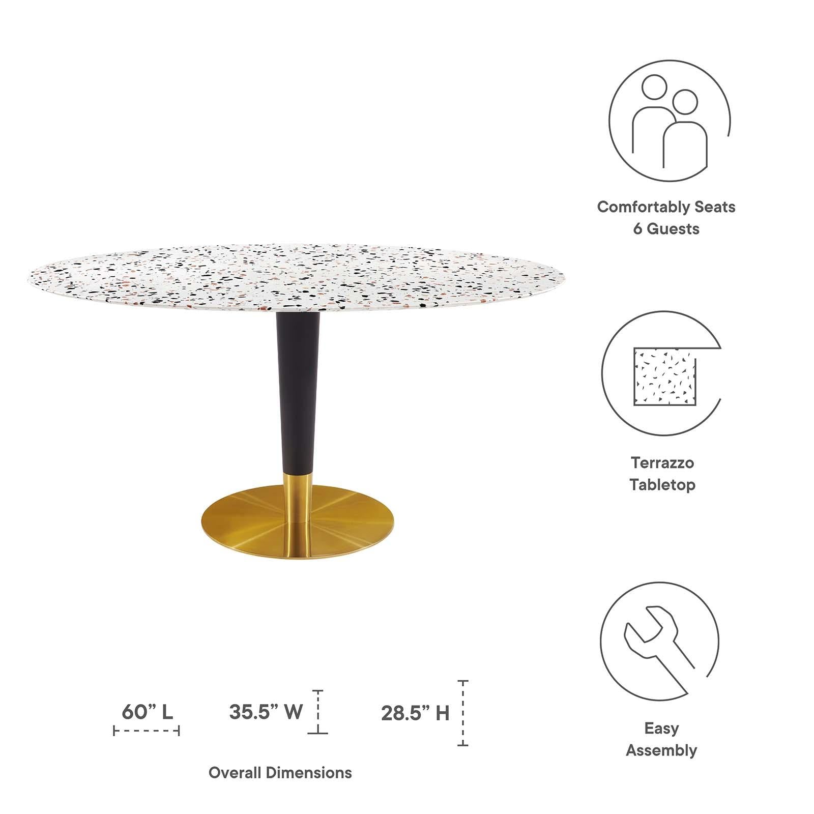 Modway Furniture Modern Zinque 60" Oval Terrazzo Dining Table - EEI-5738