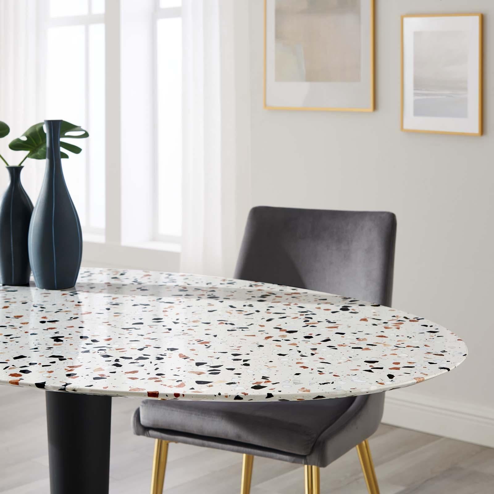 Modway Furniture Modern Zinque 60" Oval Terrazzo Dining Table - EEI-5738