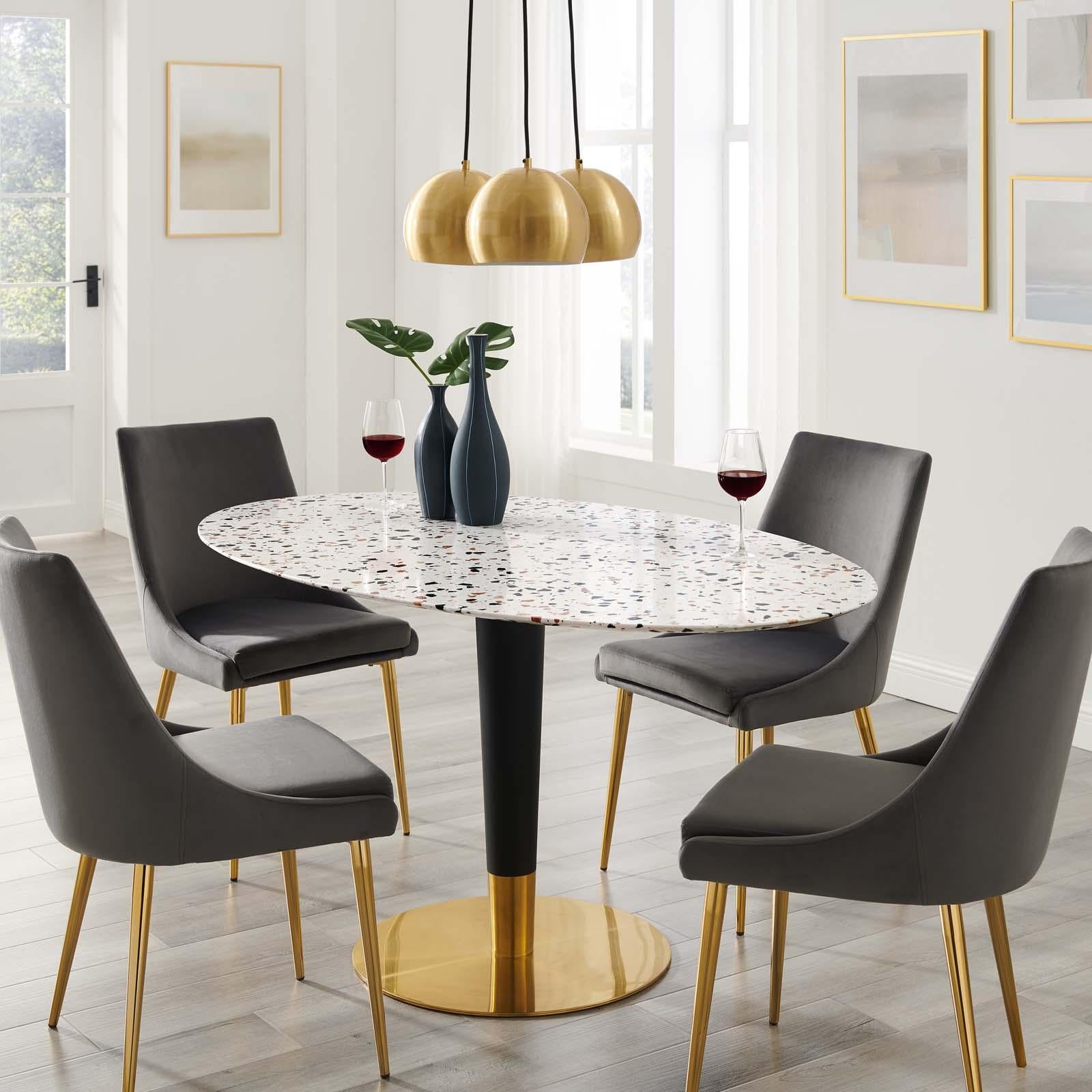 Modway Furniture Modern Zinque 60" Oval Terrazzo Dining Table - EEI-5738