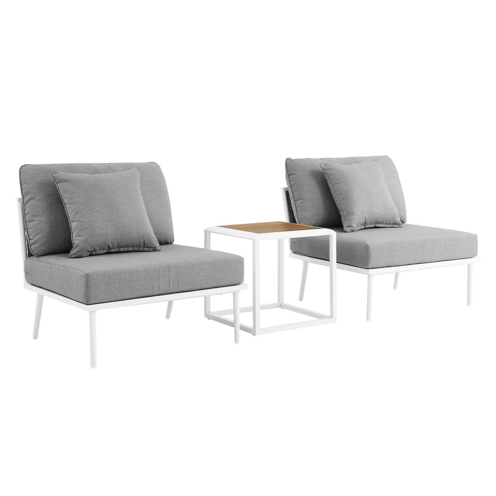 Modway Furniture Modern Stance 3 Piece Outdoor Patio Aluminum Set - EEI-5754