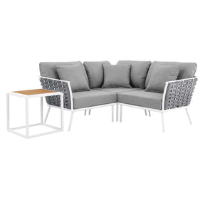 Modway Furniture Modern Stance 4 Piece Outdoor Patio Aluminum Sectional Sofa Set - EEI-5755