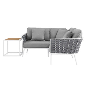 Modway Furniture Modern Stance 4 Piece Outdoor Patio Aluminum Sectional Sofa Set - EEI-5755