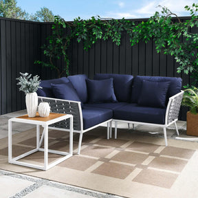 Modway Furniture Modern Stance 4 Piece Outdoor Patio Aluminum Sectional Sofa Set - EEI-5755