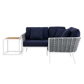 Modway Furniture Modern Stance 4 Piece Outdoor Patio Aluminum Sectional Sofa Set - EEI-5755