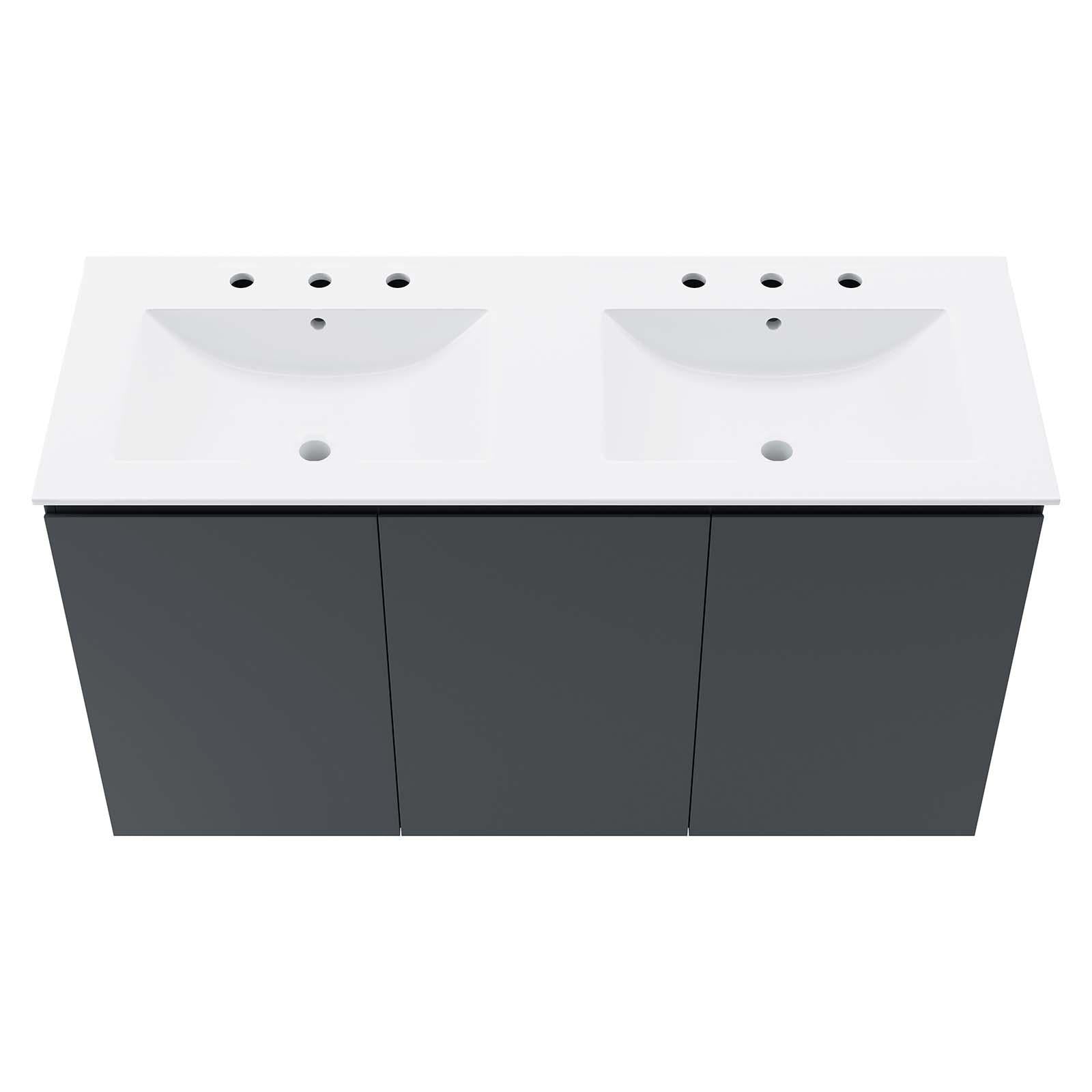 Modway Furniture Modern Bryn 48" Wall-Mount Double Sink Bathroom Vanity - EEI-5781