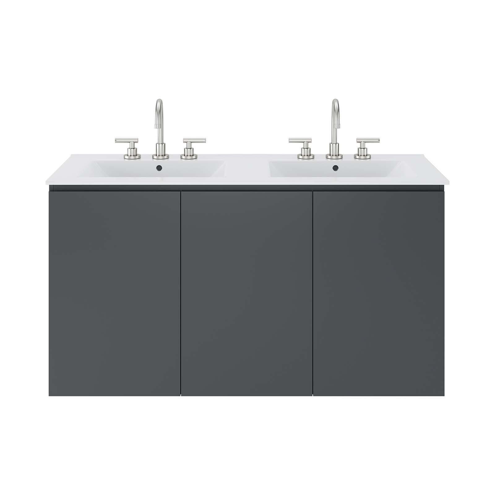 Modway Furniture Modern Bryn 48" Wall-Mount Double Sink Bathroom Vanity - EEI-5781