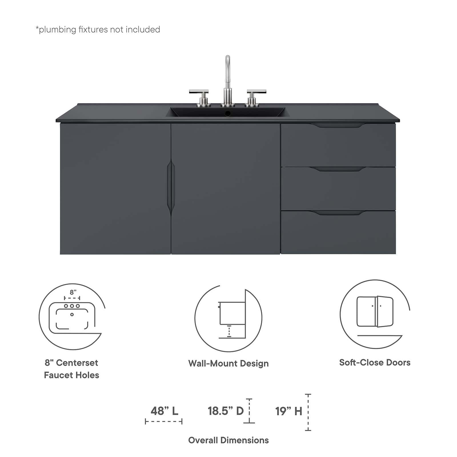 Modway Furniture Modern Vitality 48" Single Sink Bathroom Vanity - EEI-5784