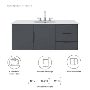 Modway Furniture Modern Vitality 48" Single Sink Bathroom Vanity - EEI-5784