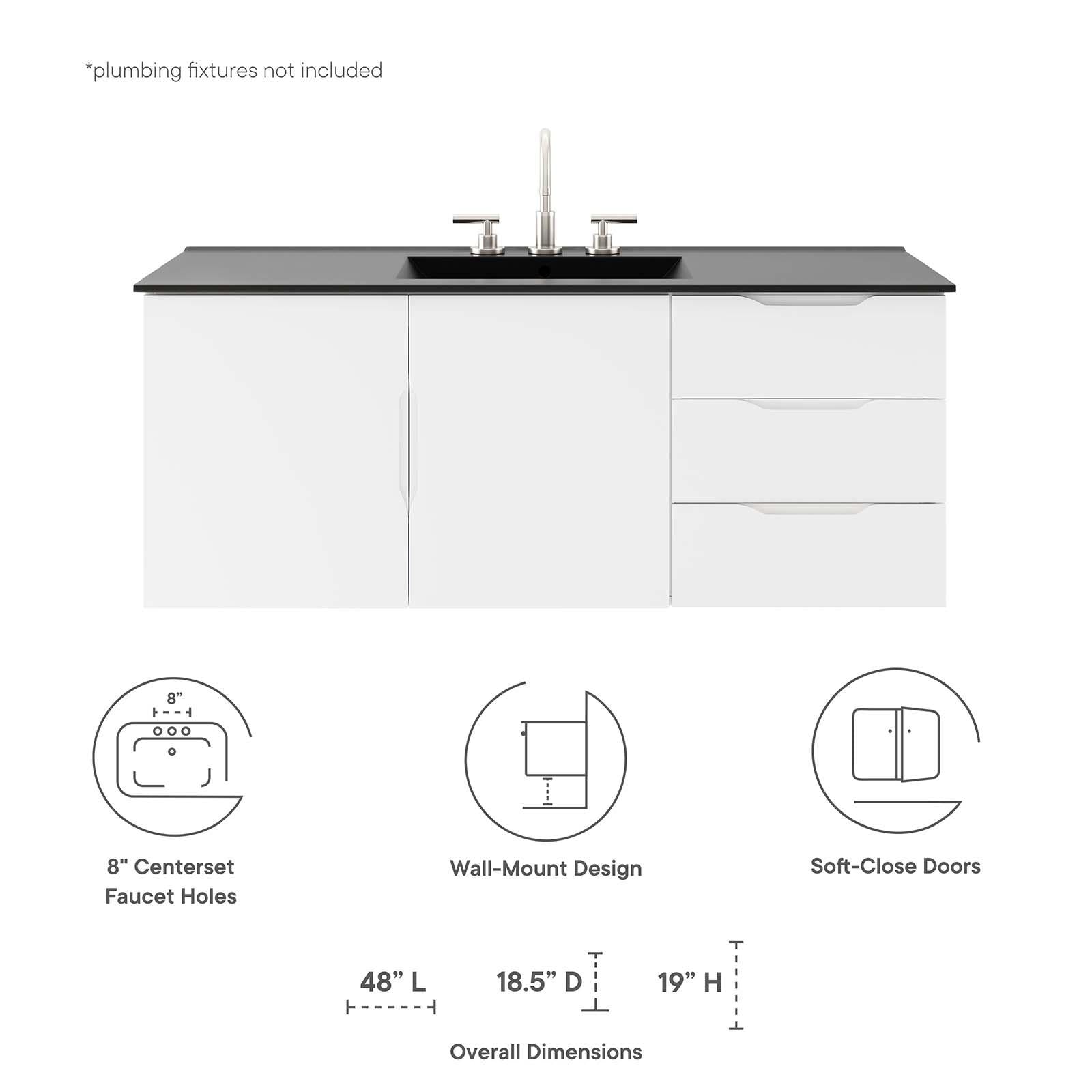 Modway Furniture Modern Vitality 48" Single Sink Bathroom Vanity - EEI-5784