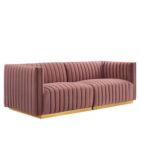 Modway Furniture Modern Conjure Channel Tufted Performance Velvet Loveseat - EEI-5842