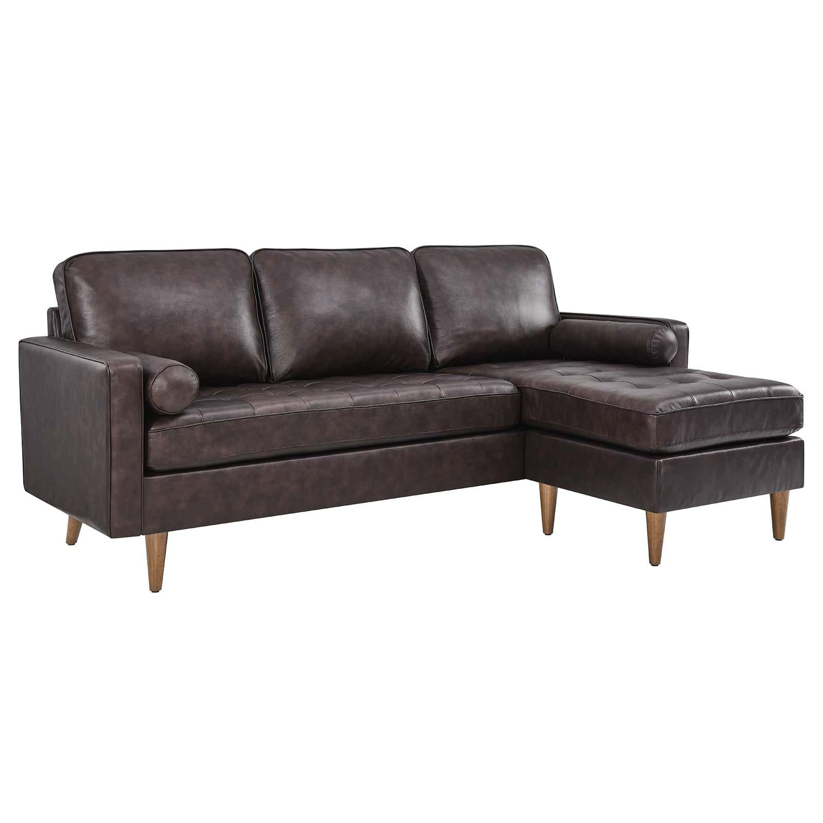 Modway Furniture Modern Valour 78" Leather Apartment Sectional Sofa - EEI-5872