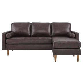 Modway Furniture Modern Valour 78" Leather Apartment Sectional Sofa - EEI-5872