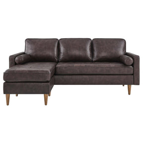 Modway Furniture Modern Valour 78" Leather Apartment Sectional Sofa - EEI-5872