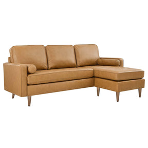 Modway Furniture Modern Valour 78" Leather Apartment Sectional Sofa - EEI-5872