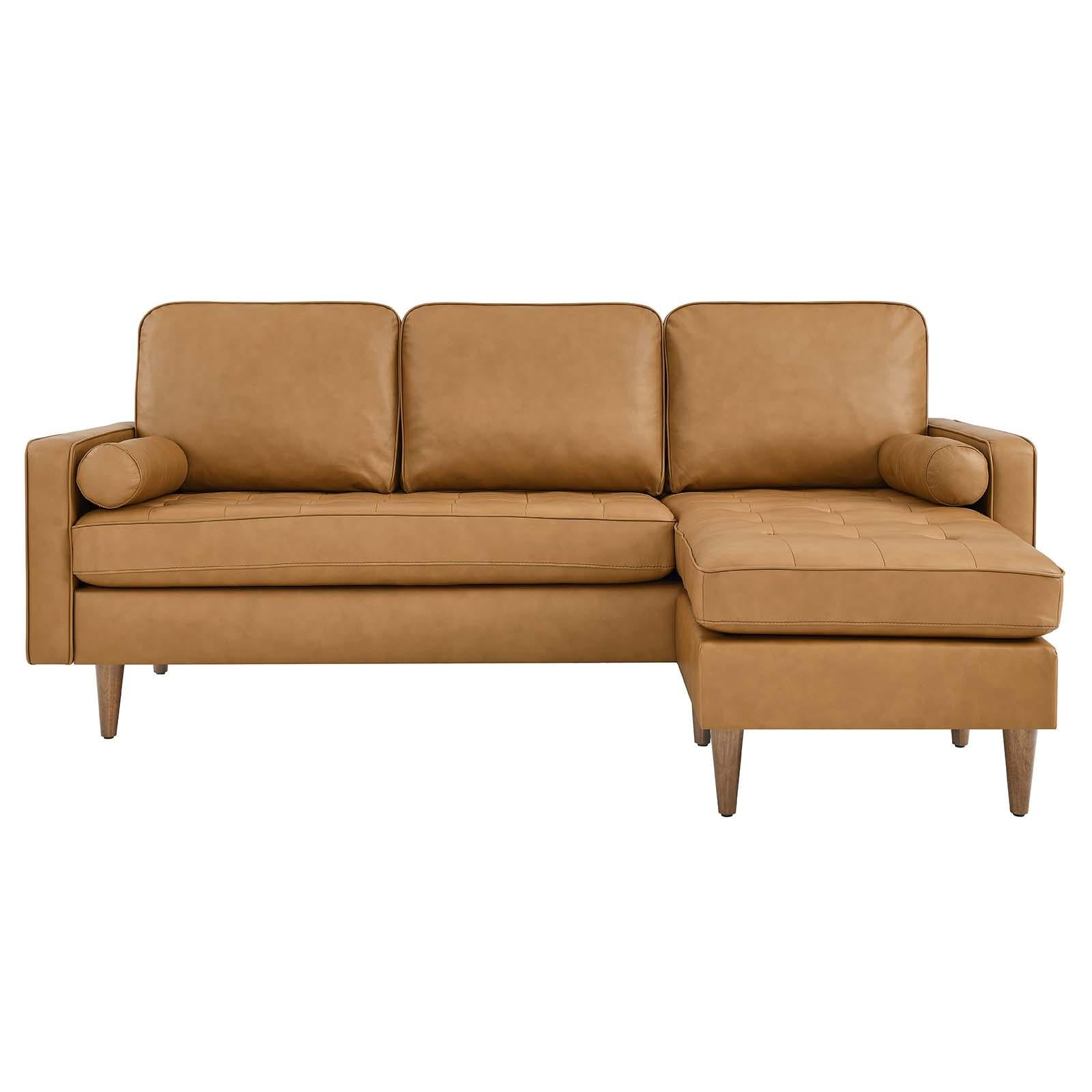 Modway Furniture Modern Valour 78" Leather Apartment Sectional Sofa - EEI-5872