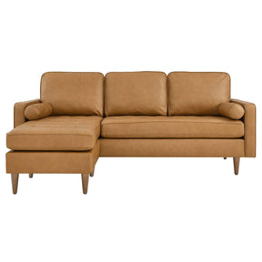 Modway Furniture Modern Valour 78" Leather Apartment Sectional Sofa - EEI-5872