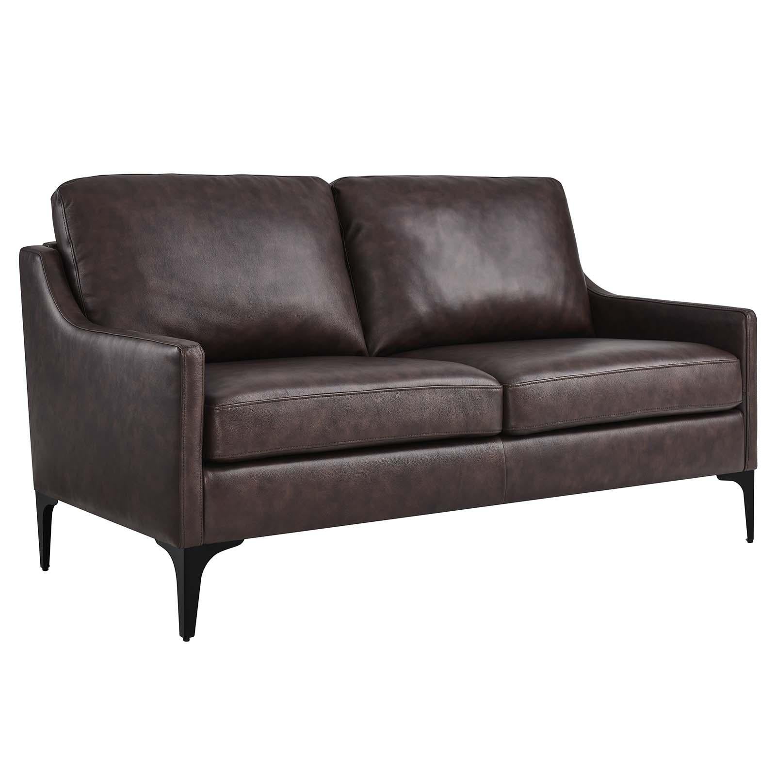 Modway Furniture Modern Corland Leather Loveseat - EEI-6020