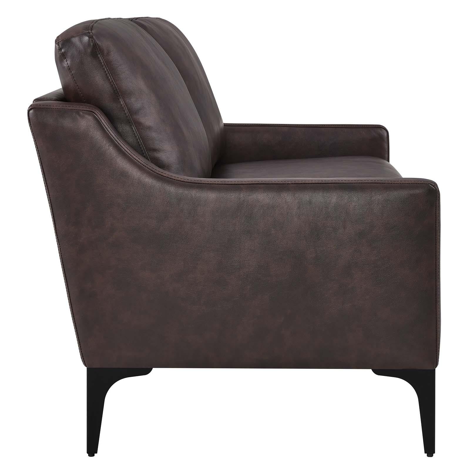 Modway Furniture Modern Corland Leather Loveseat - EEI-6020