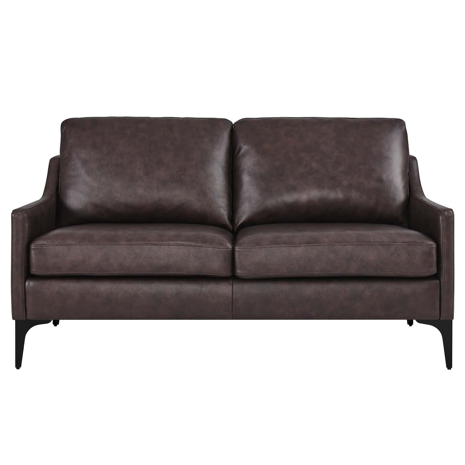 Modway Furniture Modern Corland Leather Loveseat - EEI-6020