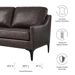 Modway Furniture Modern Corland Leather Loveseat - EEI-6020