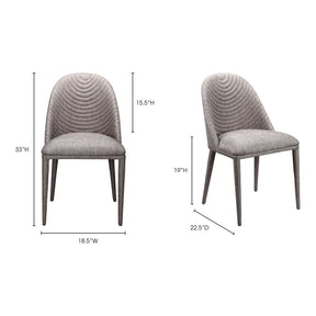 Moe's Home Collection Libby Dining Chair Grey-Set of Two - EH-1100-45