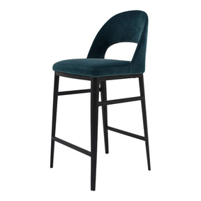 Moe's Home Collection Roger Counter Stool Teal Velvet - EJ-1036-36