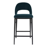 Moe's Home Collection Roger Counter Stool Teal Velvet - EJ-1036-36 - Moe's Home Collection - Counter Stools - Minimal And Modern - 1