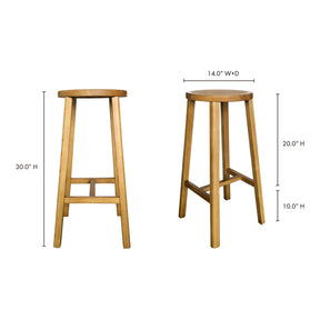 Moe's Home Collection Mcguire Barstool Natural - FG-1025-24