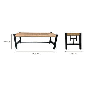 Moe's Home Collection Hawthorn Bench Small Black - FG-1027-02