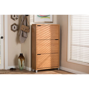 Baxton Studio Simms Maple Modern Shoe Cabinet Baxton Studio--Minimal And Modern - 4