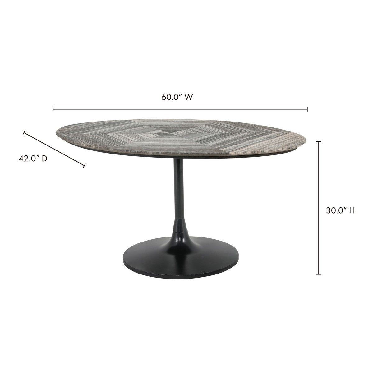 Moe's Home Collection Nyles Oval Marble Dining Table - GK-1114-37