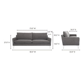 Moe's Home Collection Paris Sofa Anthracite - JM-1012-25