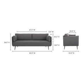 Moe's Home Collection Rodrigo Sofa Anthracite - JM-1015-02