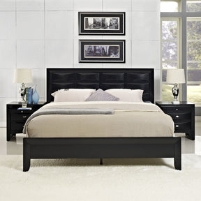 Modway Furniture Modern Harrison 3 Piece Queen Bedroom Set MOD-5074-BLK-SET-Minimal & Modern