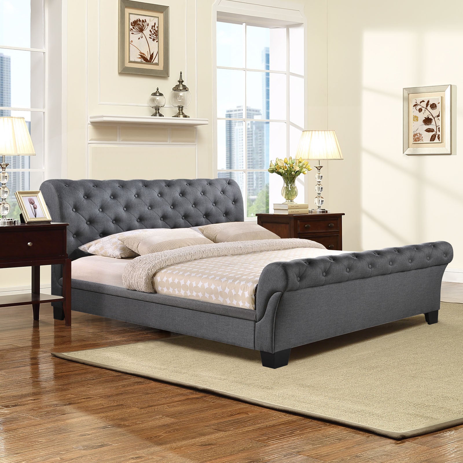 Modway Furniture Modern Kate Queen Fabric Bed Frame MOD-5201-Minimal & Modern